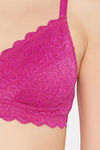 Clovia Double Layered Non Wired Full Coverage Bralette - Magenta — thumbnail 5