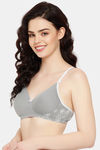 Clovia Padded Non Wired Full Coverage T-Shirt Bra - Grey — thumbnail 2