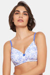Clovia Padded Non-Wired Full Coverage T-Shirt Bra - Blue — thumbnail 1