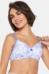 Clovia Padded Non-Wired Full Coverage T-Shirt Bra - Blue — thumbnail 3