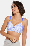 Clovia Padded Non-Wired Full Coverage T-Shirt Bra - Blue — thumbnail 5