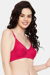 Clovia Double Layered Non-Wired Full Coverage T-Shirt Bra - Pink — thumbnail 3