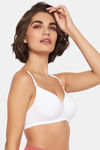 Clovia Padded Non-Wired Full Coverage T-Shirt Bra - White — thumbnail 3
