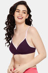 Clovia Padded Non-Wired Medium Coverage T-Shirt Bra - Purple — thumbnail 5