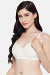 Clovia Padded Non-Wired Medium Coverage T-Shirt Bra - White — thumbnail 2