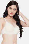 Clovia Padded Non-Wired Medium Coverage T-Shirt Bra - White — thumbnail 3