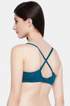 Clovia Padded Non-Wired Medium Coverage T-Shirt Bra - Teal — thumbnail 5