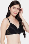 Clovia Padded Non-Wired Full Coverage T-Shirt Bra - Black — thumbnail 3