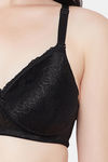Clovia Padded Non-Wired Full Coverage T-Shirt Bra - Black — thumbnail 6
