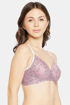 Clovia Padded Non-Wired Full Coverage T-Shirt Bra - Purple — thumbnail 2