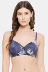 Clovia Padded Non-Wired Full Coverage T-Shirt Bra - Navy Blue — thumbnail 1