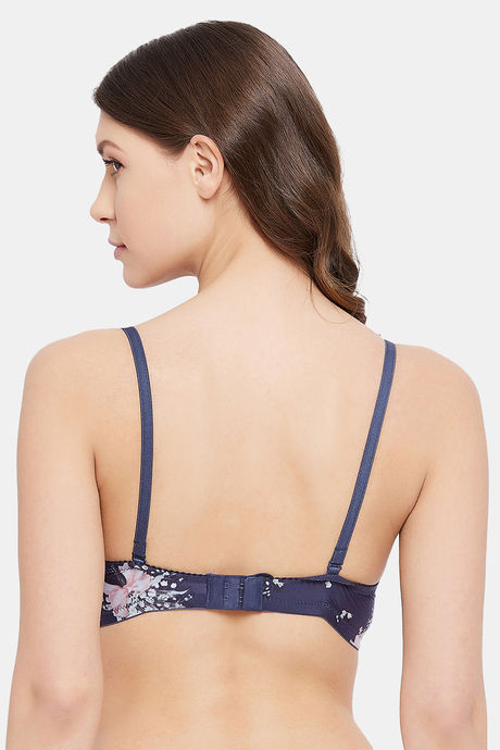 Clovia Padded Non-Wired Full Coverage T-Shirt Bra - Navy Blue — image 4