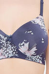Clovia Padded Non-Wired Full Coverage T-Shirt Bra - Navy Blue — thumbnail 6