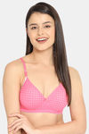 Clovia Padded Non-Wired Full Coverage T-Shirt Bra - Pink — thumbnail 1