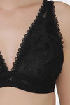 Clovia Double Layered Non-Wired Medium Coverage Lace Bra - Black — thumbnail 5