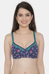 Clovia Padded Non-Wired Full Coverage T-Shirt Bra - Blue — thumbnail 1