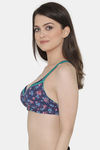 Clovia Padded Non-Wired Full Coverage T-Shirt Bra - Blue — thumbnail 2