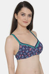 Clovia Padded Non-Wired Full Coverage T-Shirt Bra - Blue — thumbnail 3