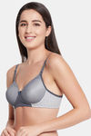 Clovia Padded Non-Wired Full Coverage T-Shirt Bra - Grey — thumbnail 3