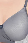 Clovia Padded Non-Wired Full Coverage T-Shirt Bra - Grey — thumbnail 5