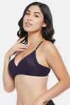 Clovia Padded Non-Wired Medium Coverage Push-Up Bra - Purple — thumbnail 3