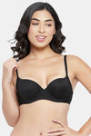 Clovia Padded Wired Medium Coverage T-Shirt Bra - Black — thumbnail 1