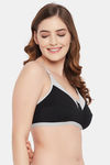 Clovia Double Layered Non-Wired Full Coverage T-Shirt Bra - Black — thumbnail 2