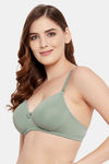 Clovia Padded Non-Wired Full Coverage T-Shirt Bra - Green — thumbnail 2