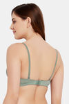Clovia Padded Non-Wired Full Coverage T-Shirt Bra - Green — thumbnail 3