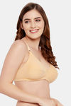 Clovia Double Layered Non-Wired Full Coverage T-Shirt Bra - Beige — thumbnail 1