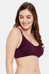Clovia Double Layered Non-Wired Full Coverage T-Shirt Bra - Purple — thumbnail 1