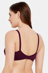 Clovia Double Layered Non-Wired Full Coverage T-Shirt Bra - Purple — thumbnail 3