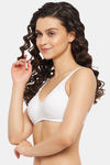Clovia Double Layered Non-Wired Medium Coverage T-Shirt Bra - White — thumbnail 2