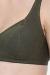 Clovia Double Layered Non Wired Full Coverage T-Shirt Bra - Olive — thumbnail 5