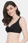 Clovia Double Layered Non Wired Full Coverage T-Shirt Bra - Black — thumbnail 3