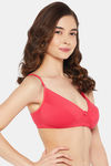 Clovia Double Layered Non-Wired Full Coverage T-Shirt Bra - Pink — thumbnail 3