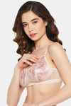 Clovia Padded Non-Wired Full Coverage Lace Bra - Beige — thumbnail 2