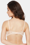 Clovia Padded Non-Wired Full Coverage Lace Bra - Beige — thumbnail 4
