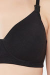 Clovia Padded Non Wired Medium Coverage Maternity / Nursing Bra - Black — thumbnail 6