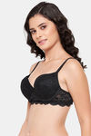 Clovia Padded Wired Medium Coverage Push Up Bra - Black — thumbnail 3