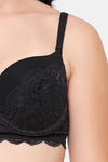 Clovia Padded Wired Medium Coverage Push Up Bra - Black — thumbnail 6