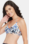 Clovia Double Layered Non Wired Medium Coverage T-Shirt Bra - Navy Blue — thumbnail 3
