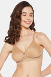 Clovia Padded Non-Wired Full Coverage T-Shirt Bra - Beige — thumbnail 1