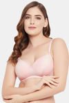 Clovia Padded Non-Wired Full Coverage Lace Bra - Pink — thumbnail 1