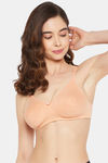 Clovia Padded Non-Wired Full Coverage T-Shirt Bra - Peach — thumbnail 1