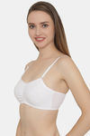 Clovia Single Layered Non Wired Full Coverage T-Shirt Bra - White — thumbnail 3