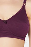 Clovia Double Layered Non-Wired Full Coverage T-Shirt Bra - Purple — thumbnail 5