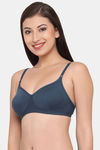Clovia Single Layered Non Wired Full Coverage T-Shirt Bra - Navy Blue — thumbnail 3