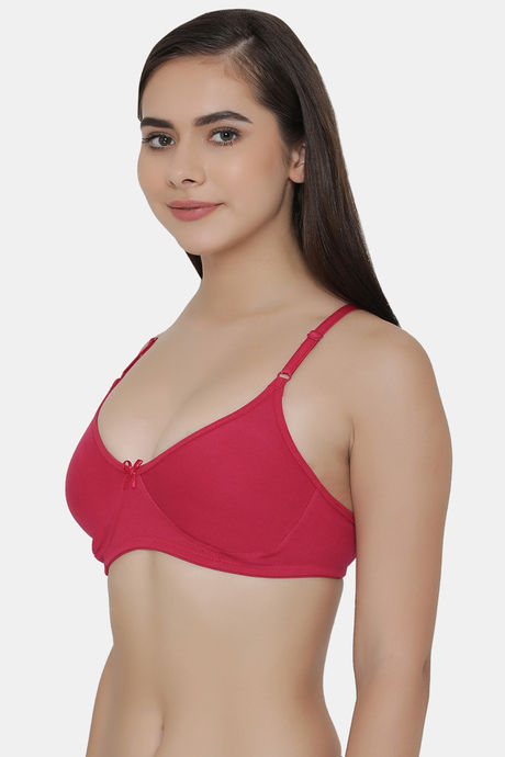 Clovia Single Layered Non Wired Full Coverage T-Shirt Bra - Pink — image 3