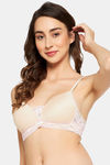 Clovia Padded Non-Wired Medium Coverage T-Shirt Bra - Beige — thumbnail 2